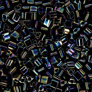 10g TOHO 8/0 Triangle Japanese Seed Beads 3mm 86 Metallic Iris Rainbow Jewelry Making craft supplies beading bead weaving beadwork