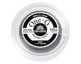 Toho One-G 0.2mm 125yd Beading Thread Gray Nylon Durable for Jewelry Making Beading DIY Waxed Strong Made in Japan