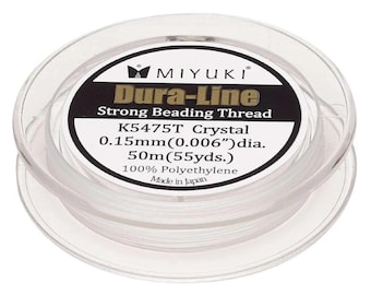 Filo per perline Miyuki Dura-line Strong 50 m Cristallo 0,15 mm Creazione di gioielli Perline CONSEGNA GRATUITA NEL REGNO UNITO