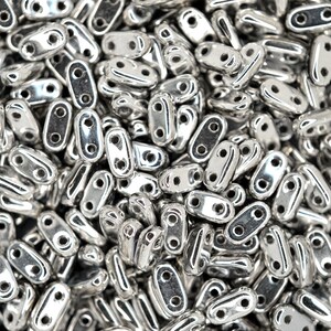 5g Czechmates Bar Beads 6x3x2mm Silver Unique Beading Supplies for Craft Jewellery Making Czech Republic