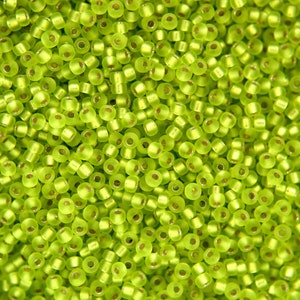 10g Miyuki 11/0 914F Matte Silver Lined Chartreuse 2mm Seed Beads Round Japan Beads Jewellery Making High-quality Beading