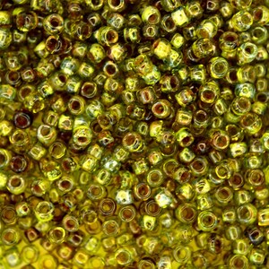 10g TOHO 8/0 okrągłe japońskie koraliki 3 mm Y315 HYBRID Przezroczyste limonkowo-zielone koraliki Picasso do wyrobu biżuterii Wysokiej jakości koraliki