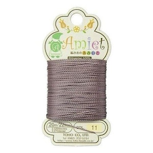 Toho Amiet Beading Thread Mauve Nylon Cord 0.55mm 20 Meters 22 Yards Fine Jewelry Making Stringing Craft Supply Beading Beadwork Emboidery