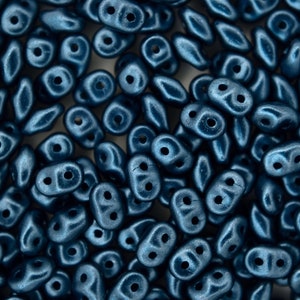 10g Matubo SuperDuo Czech Seed Beads 2.5x5mm Pearl Coat Steel Blue Two-Hole High Quality for Jewelry Making Beading Czech
