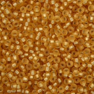 10g MIYUKI 11/0 Round Japanese Seed Beads 2mm 91902 Semi Matte Silver Lined Gold Seed Beads Jewelry Making High-quality Beading