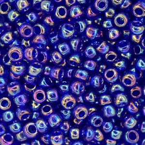 10g TOHO 6/0 Round Japanese Seed Beads 4mm 87 Transparent Cobalt Rainbow Seed Beads Jewelry Making High-quality Beading
