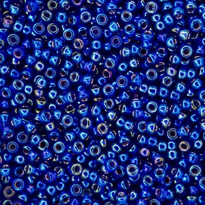 10g MIYUKI 11/0 Round Japanese Seed Beads 2mm 91020 Silver Lined Cobalt AB Seed Beads Jewelry Making High-quality Beading