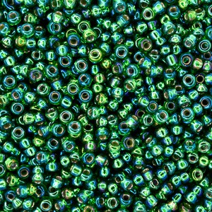 10g MIYUKI 11/0 Round Japanese Seed Beads 2mm 91016 Silver Lined Green AB Seed Beads Jewelry Making High-quality Beading