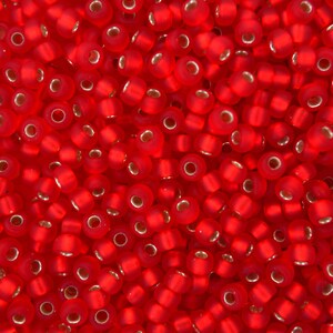10g MIYUKI 8/0 Round Japanese Seed Beads 3mm 910F Matte Silver Lined Flame Red Seed Beads Jewelry Making High-quality Beading