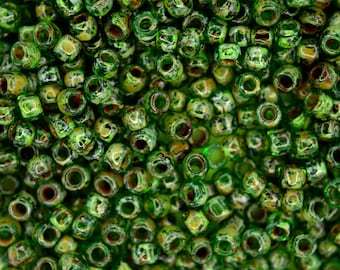 10g TOHO 6/0 Round Japanese Seed Beads 4mm Y318 HYBRID Picasso Transparent Peridot Seed Beads Jewelry Making High-quality Beading