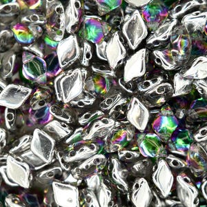 10 g Matubo GemDuo Tschechische Rocailles 5 x 8 mm Perlen, hinterleuchtetes Farbspektrum, hochwertige Glasperlen mit zwei Löchern für die Schmuckherstellung, Perlenarbeiten