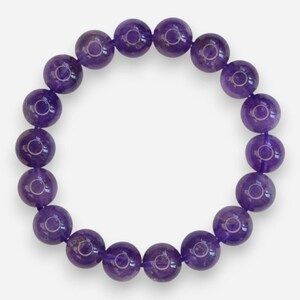 Pulsera elástica de amatista de 10 mm con piedras preciosas naturales, talla 6-9, con caja, piedra curativa para chakras y Reiki. ENVÍO GRATUITO EN EL REINO UNIDO.