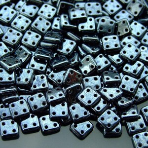 5g CzechMates QuadraTile Czech Beads 6mm Hematite Unique Beading Supplies for Craft Jewellery Making Czech Republic