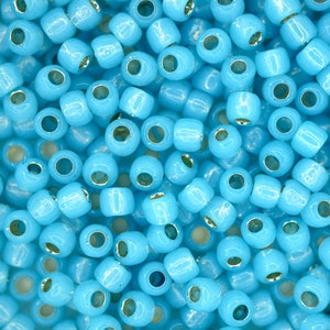 10g TOHO 6/0 Runde japanische Rocailles 4 mm 2117 Silbereinzug Milky Aquamarin Rocailles Schmuck machen hochwertige Perlen