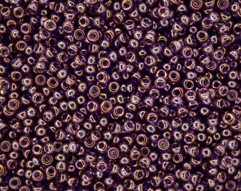 10 g MIYUKI 11/0 Runde japanische Rocailles 2 mm 91885 Hellviolett Goldglänzende Rocailles für die Schmuckherstellung Hochwertige Perlen
