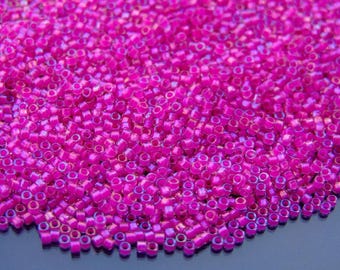 5g TOHO 11/0 Aiko Japanese Seed Beads 2mm 790 Ins Color Cryst/Fuchsia Lined High Quality Glass Beads Japan Jewelry Making