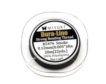 Filo per perline Miyuki Dura-line Strong 20 m Grigio fumo 0,12 mm Creazione di gioielli Perline CONSEGNA GRATUITA NEL REGNO UNITO