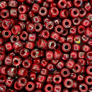 10g Matubo 6/0 Round Czech Seed Beads 4mm Opaque Red Picasso Best Quality Jewelry Making High-quality Czechia Beading