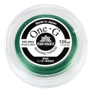 Toho One-G 0.2mm 125yd Beading Thread Mint Green Nylon Durable for Jewelry Making Beading DIY Waxed Strong Made in Japan