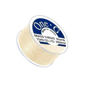 Toho One-G 0.2mm 50yd Beading Thread Cream