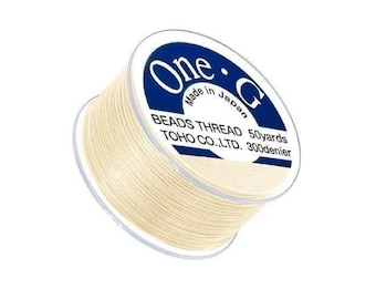Toho One-G 0.2mm 50yd Beading Thread Cream