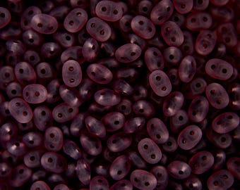 10g Matubo SuperDuo Czech Seed Beads 2.5x5mm Transparent Amethyst Matte Two-Hole High Quality for Jewelry Making Beading Czech