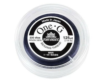 Toho One-G 0.2mm 125yd Beading Thread Navy Nylon Durable for Jewelry Making Beading DIY Waxed Strong Made in Japan