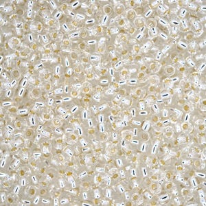 10g TOHO 11/0 ラウンド 日本製シードビーズ 2mm PF21 PermaFinish シルバーライン クリスタルシードビーズ ジュエリー作り 高品質ビーズ