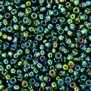 10g MIYUKI 8/0 Round Japanese Seed Beads 3mm 91026 Silver Lined Olive AB Seed Beads Jewelry Making High-quality Beading
