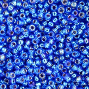 10g MIYUKI 8/0 Round Japanese Seed Beads 3mm 91019 Silver Lined Sapphire AB Seed Beads Jewelry Making High-quality Beading