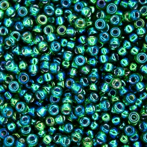 10g MIYUKI 8/0 Round Japanese Seed Beads 3mm 91016 Silver Lined Green AB Seed Beads Jewelry Making High-quality Beading