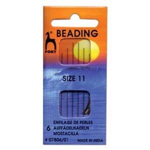 Pony Beading Needles Pack Of 6 Sizes 11 Jewelry Making High-quality Beading Loom Weaving Beadwork Off-loom Stitching And Jewelry Making