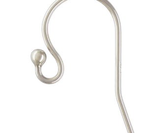 2x Solid 925 Sterling Silver Ball End Ear Wire 20x11mm 0.030 For High Quality Jewelry Making