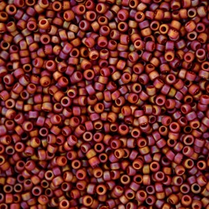 10g TOHO 15/0 Round Japanese Seed Beads 1.5mm 2640F Semi Glazed Rainbow Burnt Orange Seed Beads Jewelry Making High-quality Beading Japan