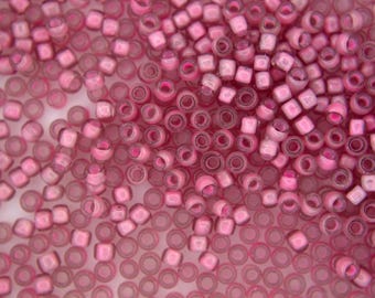 10 g TOHO 8/0 Perline giapponesi rotonde 3 mm 959f Colore interno satinato Ametista chiaro/rosa Perline di semi foderate per la creazione di gioielli Perline di alta qualità