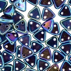 Czechmates Triangle Beads - 5g Iris Blue Czech Glass - Jewelry Making Supplies - High Quality from Czechia