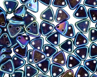Czechmates Triangle Beads - 5g Iris Blue Czech Glass - Jewelry Making Supplies - High Quality from Czechia
