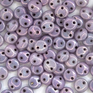 50 cuentas de lentejas Czechmates de 6 mm, amatista metálica brillante, cuentas checas únicas, suministros para abalorios, fabricación de joyas, alijo de cuentas checas