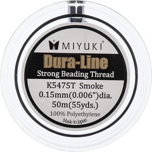 Miyuki Dura-line Strong Beading Thread 50m Smoke Grey 0.15mm Jewelry Making Beading FREE UK DELIVERY
