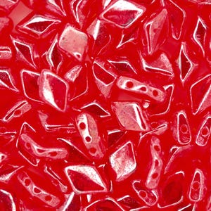 10g Czech Gemduo Twin Hole Beads Transparent Siam Ruby Luster High Quality Two-Hole Glass Beads for Jewellery Making Beading Czech