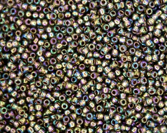 10g TOHO 11/0 Round Japanese Seed Beads 2mm 999 Gold Lined Black Diamond Rainbow Seed Beads Jewelry Making High-quality Beading