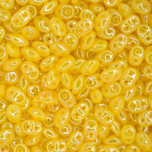 10g Matubo SuperDuo Czech Seed Beads 2.5x5mm Opaque Yellow Lemon Luster Two-Hole High Quality for Jewelry Making Beading Czech