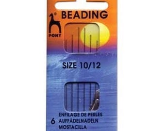 Pony Beading Needles Pack Of 6 Sizes 10 And 12 Mixed Jewelry Making High-quality Beading Loom Weaving Beadwork Off-loom Stitching Making