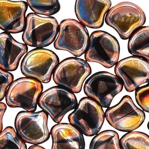 10g Matubo Ginko Duo Czech Seed Beads 7.5x7.5mm Jet Bronze Apollo High-Quality Czech Glass Beads Jewelry Making Unique Shape Dual Holes