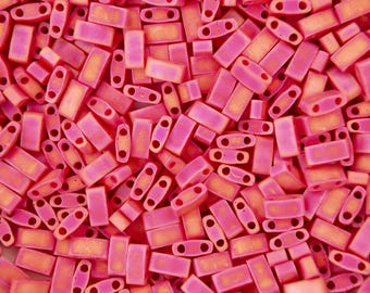 5g Miyuki Half Tila Japanese Glass Beads 5x2.3mm 9408FR Matte Opaque Red AB Jewelry Making High-quality Glass Beading DIY Supply