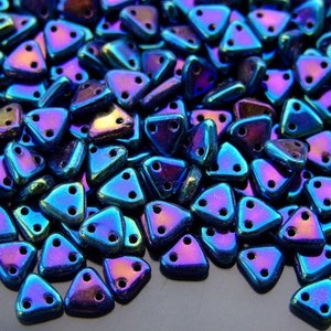 Czechmates Triangle Beads - 5g Iris Blue Czech Glass - Jewelry Making Supplies - High Quality from Czechia