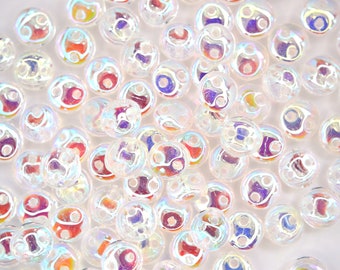 50x Czechmates Lentil Beads 6mm Crystal Ab Unique Czech Beads Beading Supplies Jewellry Making Czech Bead Stash