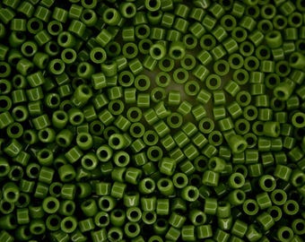 Miyuki Delica Perlen 'Opaque Avocado' – Größe 11/0, 7,2 G | Deckende Rocailles Für Schmuck & Handarbeiten