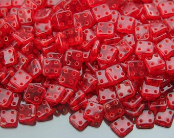 5g CzechMates Quadratile Czech Beads 6mm Siam Ruby Unique Beading Supplies for Craft Jewellery Making Czech Republic