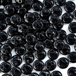 50pcs Czechmates Lentil Beads 6mm Jet Unique Beading Supplies Jewellery Making Czech Republic
